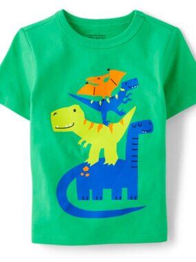 The Children's Place - Toddler Boys Dino Graphic Tee - Lemon Grass. Size: 3T